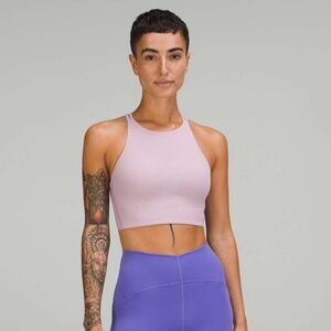 Lululemon Like a Cloud High-Neck Longline Bra Size 12 Dusty Rose